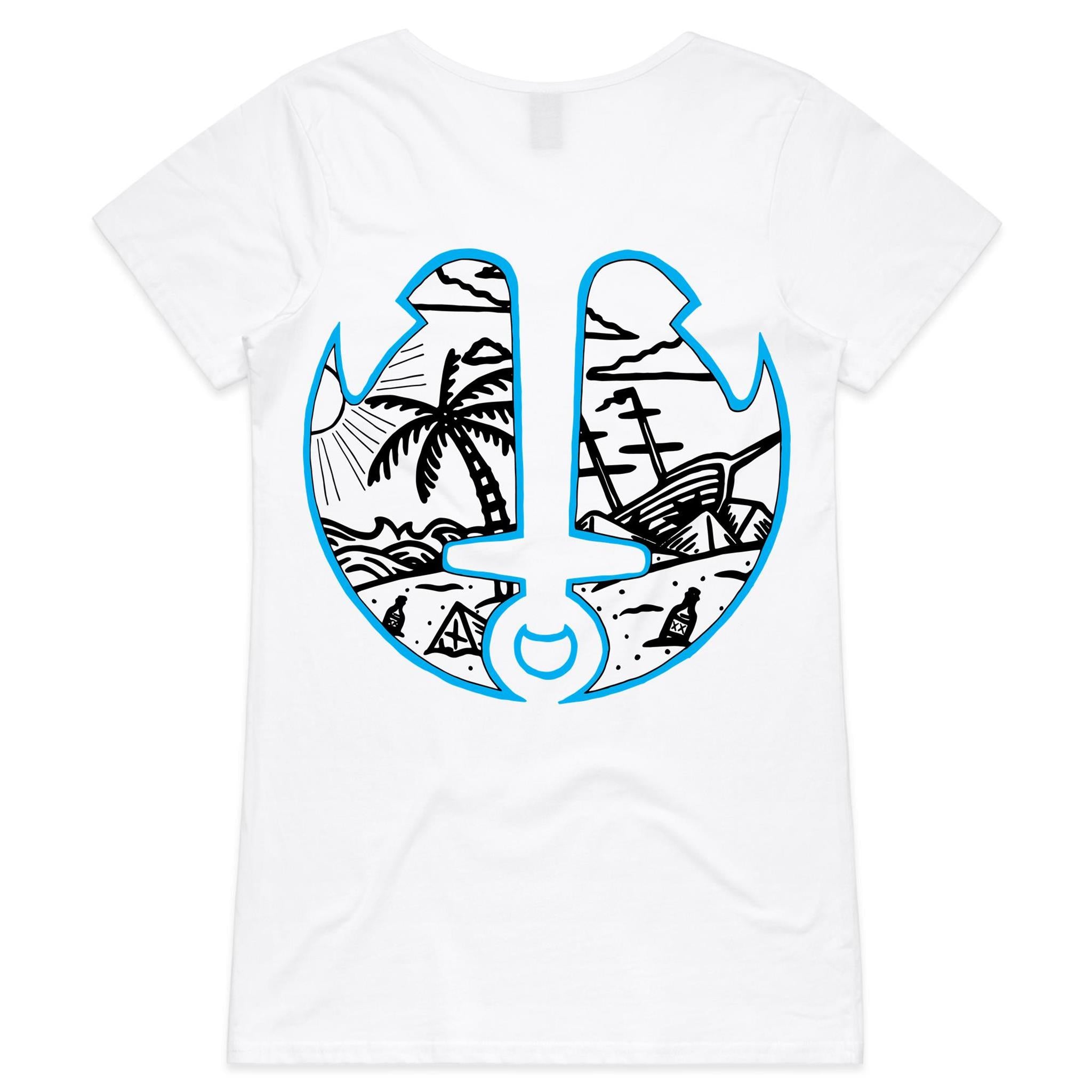 Ship Wrecked - Womens V-Neck T-Shirt